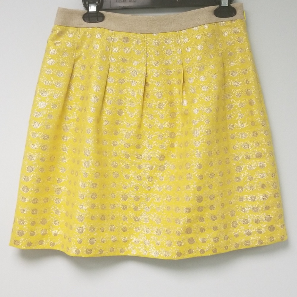 Loft Ann Taylor yellow shimmer skirt
